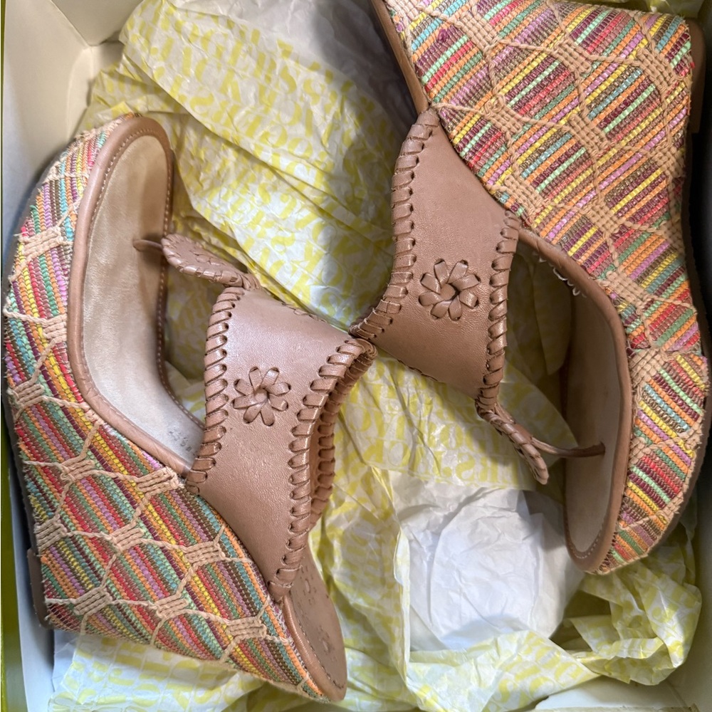 Jack Rogers Multicolor Woven Wedges
